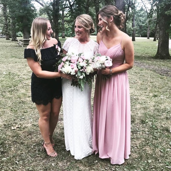 Lace Navy Off the Shoulder Romper - Picture 2 of 3